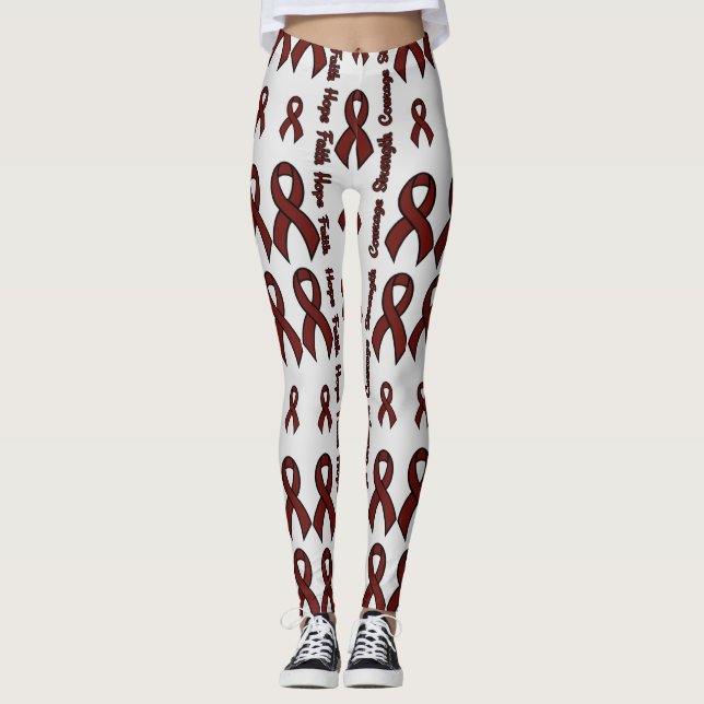 Leggings Maroon Hope Faith Fuerza Coraje...APS (Anverso)