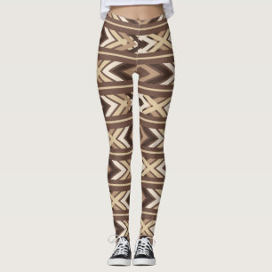 Leggings Marrón azteca nativa tribal