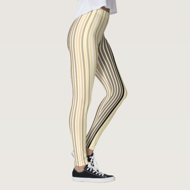 Leggings Marrón caramelo con franja blanca y negra (Derecha)