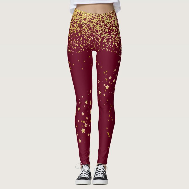 Leggings Marrón con lentes de acento dorado (Anverso)