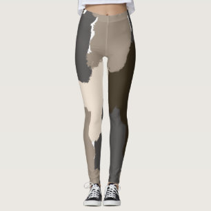 Leggings Marrón, gris, taupe y marfil