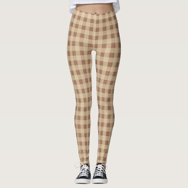 Leggings Marrón Tan Beige Bufalo Jugado a moda (Anverso)