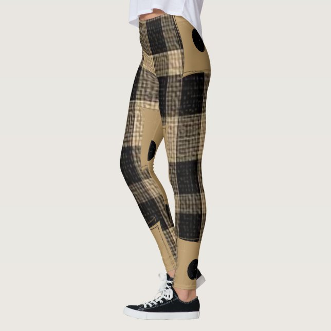 Leggings Marrones y Negros de Cuadros Escoceses  (Izquierda)