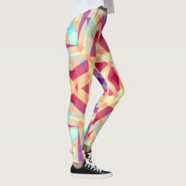 Leggings Marroquí geométrico rojo turquesa morado