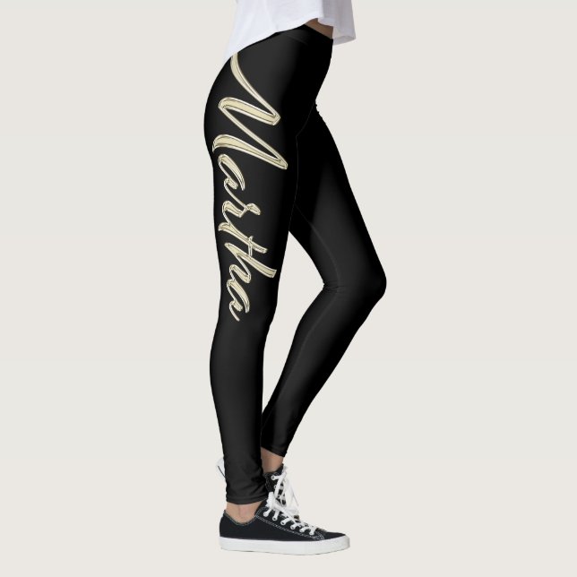 Leggings Martha white gold Handwriting Hose (Derecha)