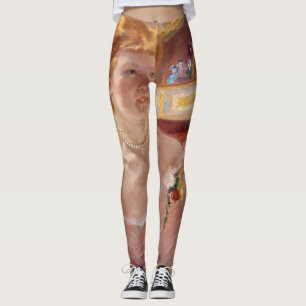 Leggings Mary Cassatt - Mujer con collar de perlas en un pa