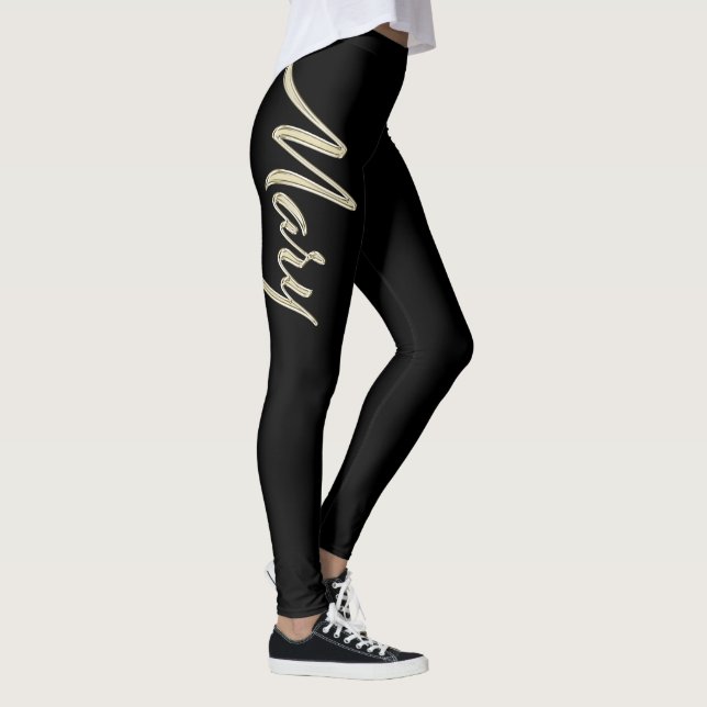 Leggings Mary white gold Handwriting Hose (Derecha)