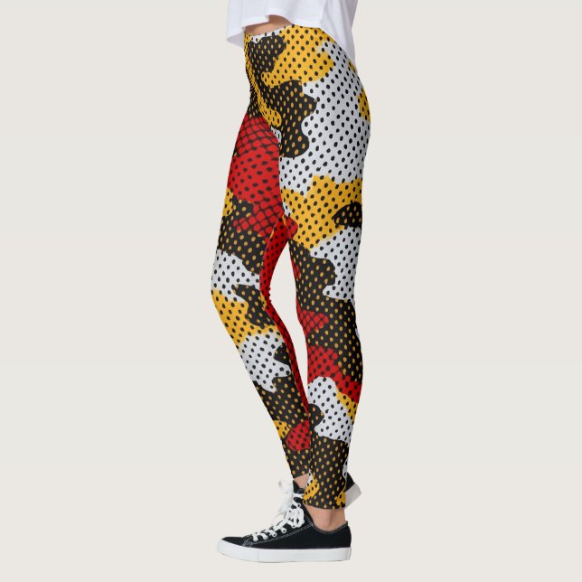 Leggings Maryland Red & Black Turtle Camo Printed (Izquierda)