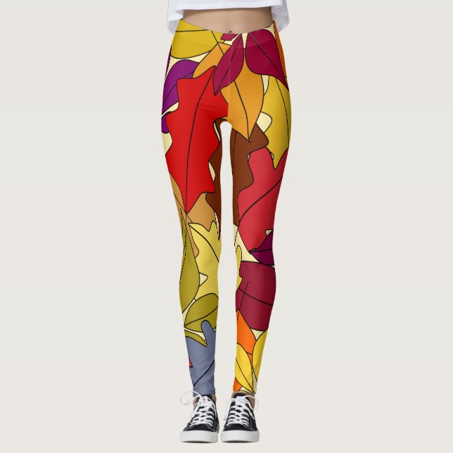 Leggings Más hojas otoñales (Anverso)