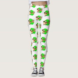 Leggings máscara de cara de covid santa claus reindeer xmas