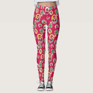 Leggings máscara de cara de covita santa negra