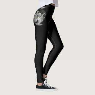 Leggings Máscara de carnaval veneciano ~ plata ~ negro ~ bl