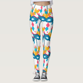 Leggings Máscara De Mardi Gras Y Confetti