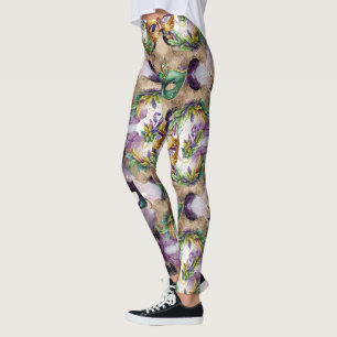 Leggings Mascarillas elegantes de Mardi Gras
