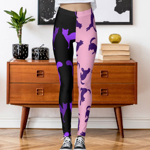 Leggings Mascota de fotos personalizar Patrón de gato Negro