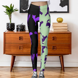 Leggings Mascota de fotos personalizar Patrón de gato Negro