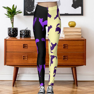 Leggings Mascota de fotos personalizar Patrón gato Crema pú