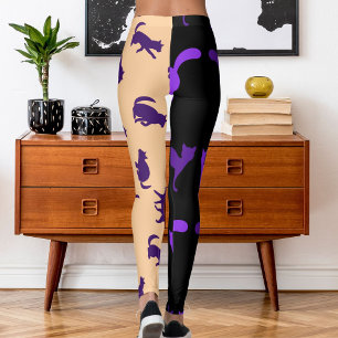 Leggings Mascota de fotos personalizar Patrón gato Peach pú