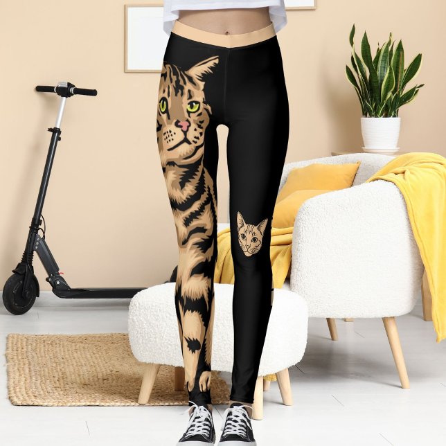 Leggings Mascota de gato personalizado de pelo negro de ani (Subido por el creador)