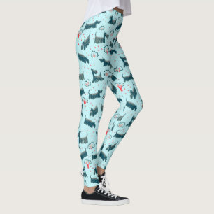 Leggings Mascota escocés azul del perro de perrito del