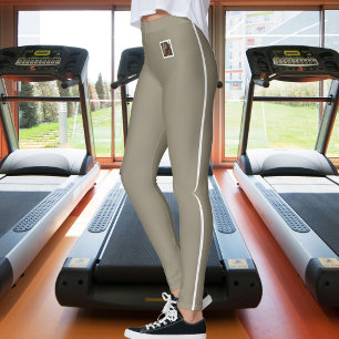 Leggings Mascota terrosa con franja blanca foto personaliza