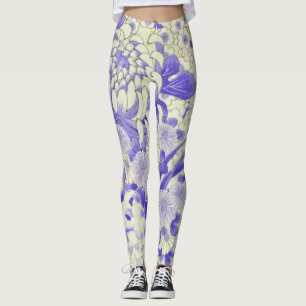 Leggings Materia textil japonesa del KIMONO, crisantemo