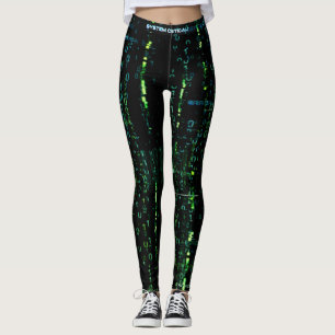 Leggings Matriz de código Cyberpunk de error del sistema