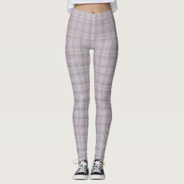 Leggings Mauve Blue Grid Checks I