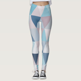 Leggings Mauve Blue Triangles A