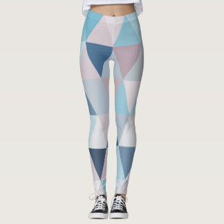 Leggings Mauve Blue Triangles A