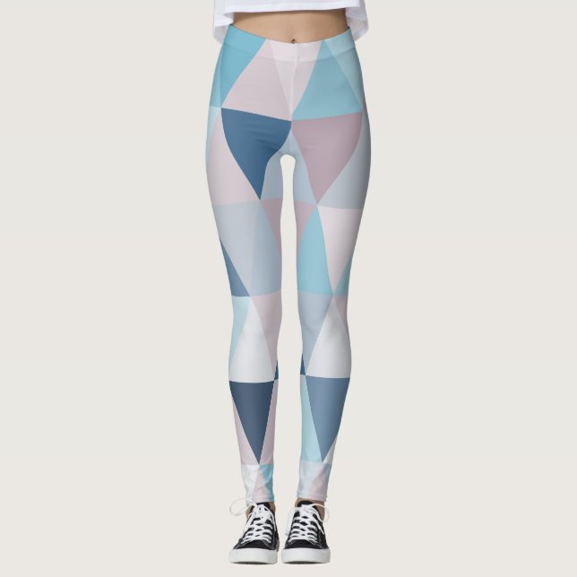 Leggings Mauve Blue Triangles A (Anverso)