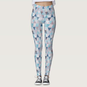 Leggings Mauve Blue Triangles C