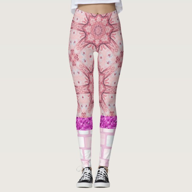 Leggings Mauve Ladrillo rosa Leyenda Floral (Anverso)