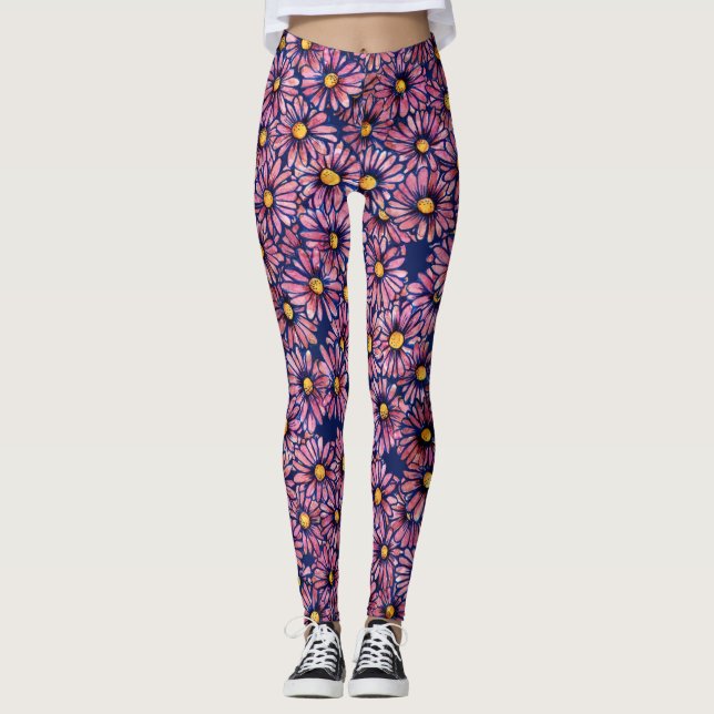 Leggings Mauve Moody Daisies (Anverso)