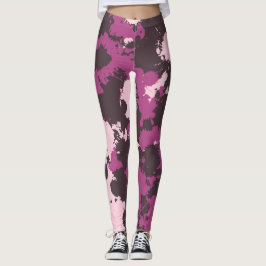 Leggings Mauve Paint Splatter Camo