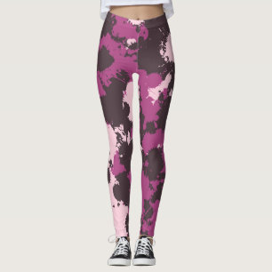 Leggings Mauve Paint Splatter Camo