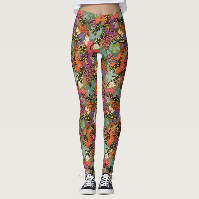 Leggings maximalist salamander forest (Anverso)