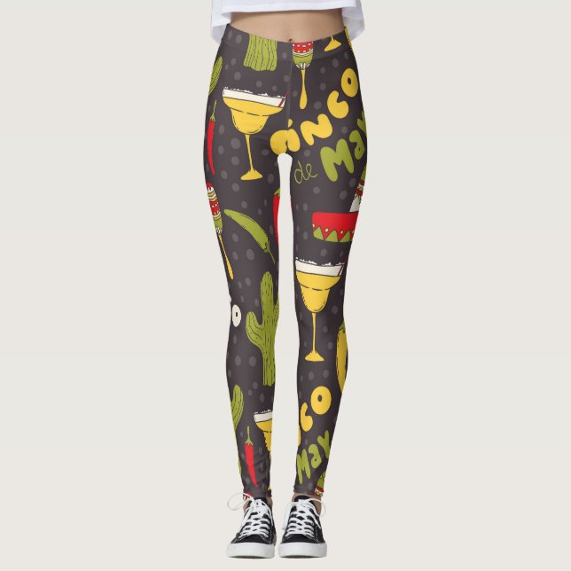 Leggings Mayo cumpleaños polainas Cinco de Mayo 5 de mayo (Anverso)