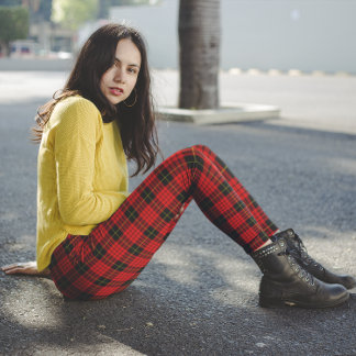 Leggings McQueen Tartan Red Black