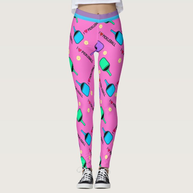Leggings Me encanta la pelota rosa (tamaño de baldosas más  (Anverso)