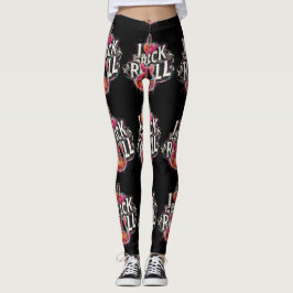 Leggings Me encanta la pintura de guitarra eléctrica Rock N