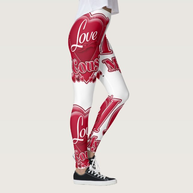Leggings Me encantan mis corazones rojos primos (Derecha)