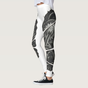 Leggings mecanismo, engranajes, tatuaje del arte del poder