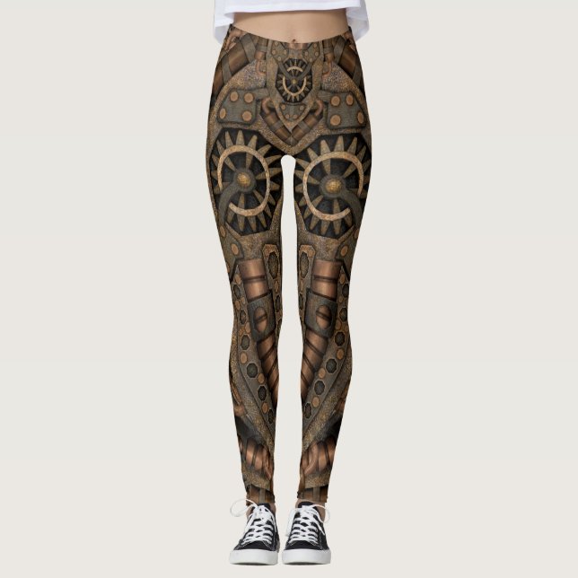 Leggings Mecanismo industrial del vintage de Steampunk (Anverso)