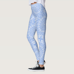 Leggings Medallón Cornflower Blue Mandala Kaleidoscope