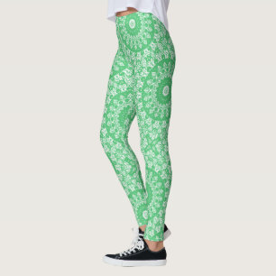 Leggings Medallón de Mandala Kaleidoscope verde esmeralda
