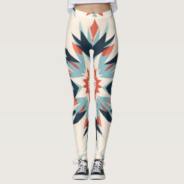 Leggings Medallón Intrincado de Ikat Floral