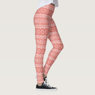 Leggings Medallón Vermilion Mandala Kaleidoscope a rayas