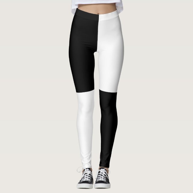 Leggings Media y media blanca y negra (Anverso)
