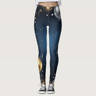 Leggings Medianoche en oro y plata